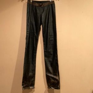 Italian leather pull on pants